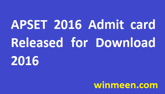 Andhra University APSET 2016 Admit card for State Eligibility Test ...